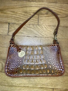 Brahmin Toasted Almond Collection Handbag Pre owned Alligator Pattern - Picture 1 of 13