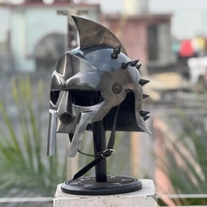 Casco Gladiador Armadura Griega para Juego de Rol con Soporte de Exhibición Gratis Maximus - Imagen 1 de 7