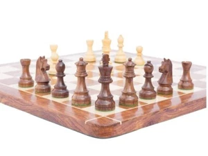 21X 21" Handmade Rosewood Chess Board Set with 3.75" Tournament Chess Pieces - Picture 1 of 6