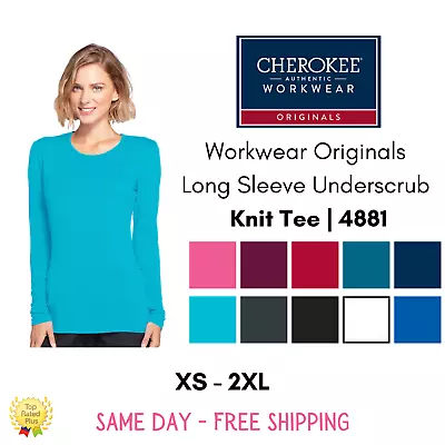 Cherokee Workwear Originals Long Sleeve Underscrub Knit Tee | 4881 - Image 1 of 3