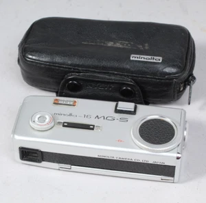 MINOLTA 16 MG-S W LEATHER READY CASE FOR PARTS OR REPAIR - Picture 1 of 8