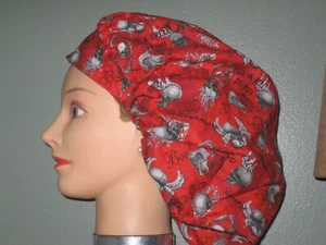 Sombreros/gorras quirúrgicos Halloween calaveras espeluznantes rojas - Imagen 1 de 3