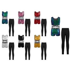 Kids Girls Suit Light Weight Outfit Comfortable Set Elastic Waistband Shorts - Picture 1 of 49