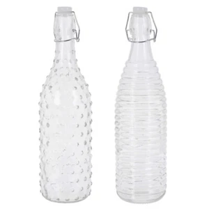 Glass Beverage Water Bottle 1 Litre Vintage Airtight Preserve Fridge Swing Top - Picture 1 of 9
