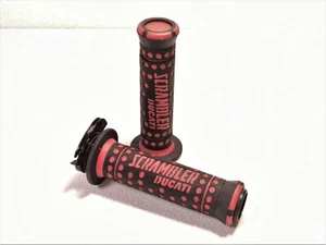 KIT MANOPOLE FLAT TRACK HAND GRIPS ROSSE PER DUCATI SCRAMBLER 96280341A - Picture 1 of 3