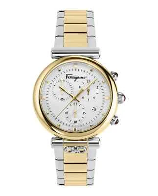 Reloj Ferragamo Para Mujer SFYB00521 Ora Hecho en Suiza Cronógrafo Fecha Oro IP 40mm Foto 1 de 4