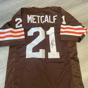 Eric Metcalf Signed Autographed Brown Jersey - Picture 1 of 3