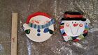 Set of Two Snowman Decorative Plates Winter Holiday