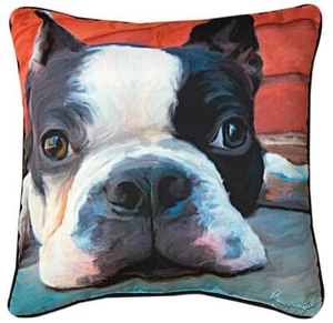 Boston Terrier Artistic Throw Pillow 18X18" - Picture 1 of 1