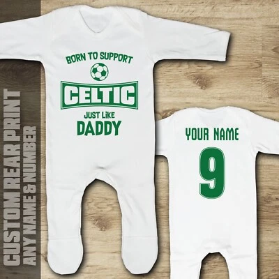 Celtic - Football - Born to Support - Baby Romper suit - Image 1 of 2