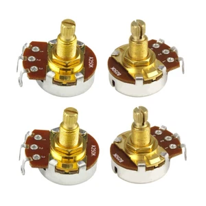 FLEOR 4PCS lange Kupferwelle Gitarre Potentiometer Pots Schalter A250K & B250K - Bild 1 von 8