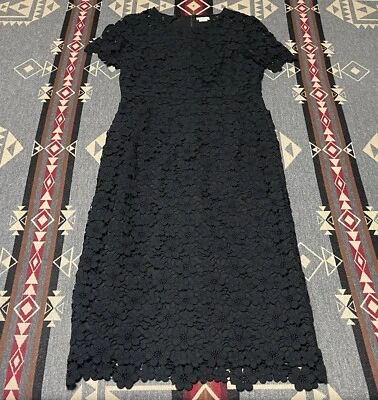 Shoshanna Lace Crochet Floral Gown Dress 6 Black Formal BR - Image 1 of 4