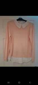 Pink And White Shirt Jumper - Picture 1 of 3