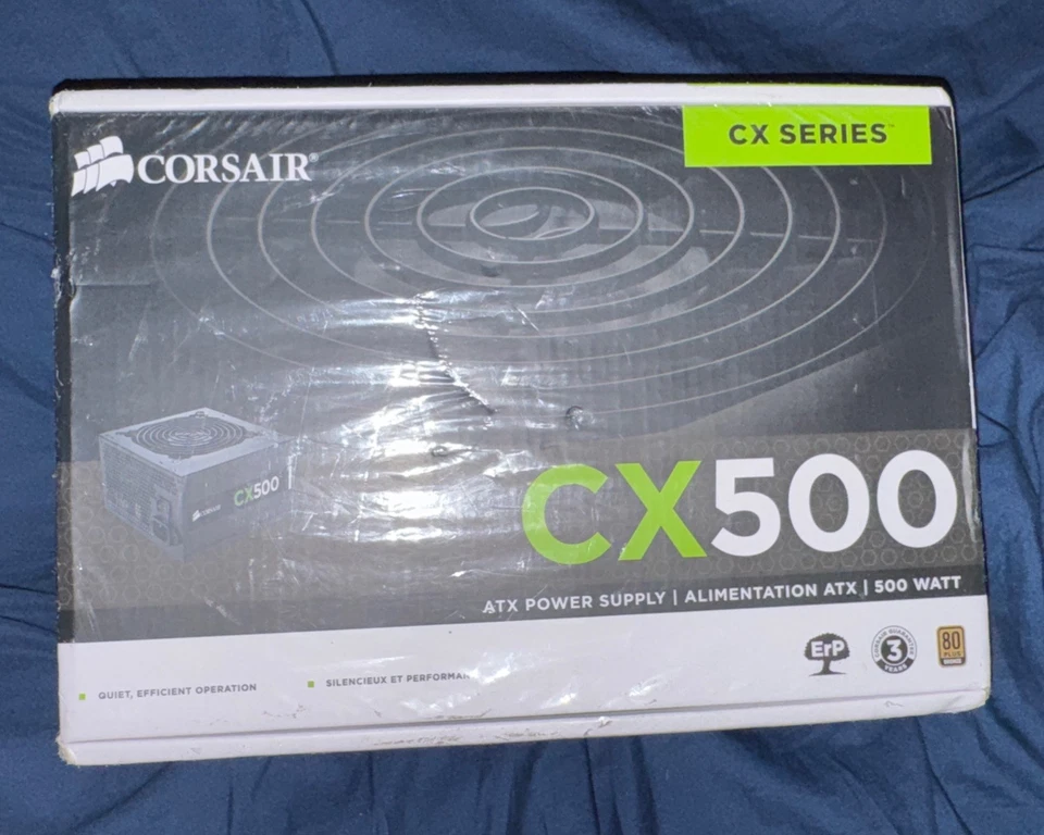 BRAND NEW SEALED Corsair CX500 ATX Power Supply 500W CP-9020047-NA - Image 1 of 4