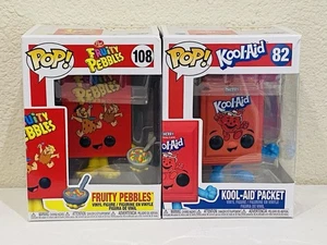 (2) Funko Pop! Ad Icons Fruity Pebbles #108 & Kool Aid #82 Vinyl Figures - Picture 1 of 2