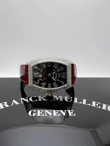 Franck Muller Conquistador 8002LSCD 18K White Gold Factory Diamonds Black B&P - Picture 1 of 12