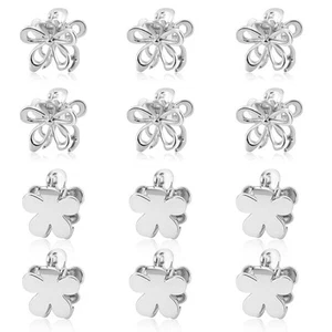 12 PIEZAS Pequeñas Pinzas de Metal para el Pelo, Mini Clips Plateados para Flor  - Imagen 1 de 6