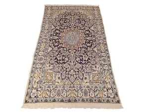 Perserteppich Orientteppich Handgeknüpfter Teppich Nain Seide 210x113cm - Bild 1 von 14