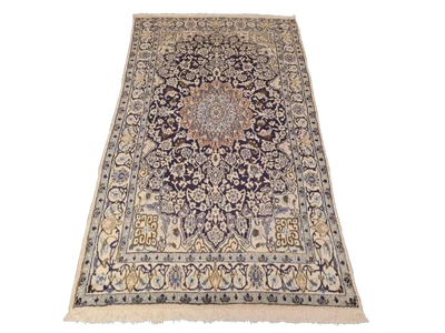 Perserteppich Orientteppich Handgeknüpfter Teppich Nain Seide 210x113cm - Bild 1 von 4