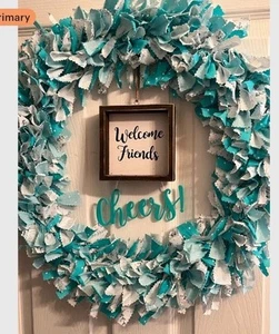 Cheers Rag Wreath 18” Round - Picture 1 of 1