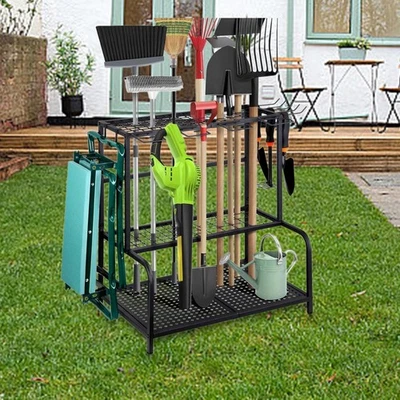 Organisateur d'outils de jardin avec crochets pour garage et atelier - Photo 1/4