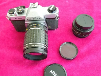 CÁMARA FOTOGRÁFICA PENTAX K-1000 K1000 35 MM CON 2 LENTES... PROBADA/FUNCIONA Foto 1 de 4