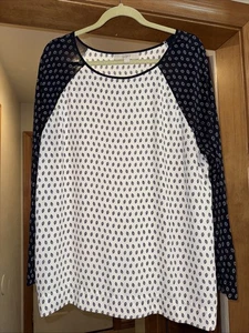 LOFT Women's Boatneck Blouse Long Sleeve Pullover Top Sz XL Lightweight - Picture 1 of 4