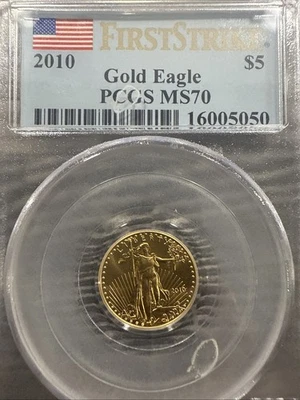 2010 American Gold Eagle 1/10th oz $5 Coin PCGS MS-70 First Strike - Image 1 of 4