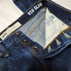 Vans Selvedge White Oak Cone Denim Jeans Mens 30x32 Dark Navy Blue V16 Slim - Picture 1 of 19
