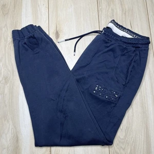 BOSS HUGO BOSS Men’s Jogger Sweatpants Navy Blue Medium Drawstring Logo Stretch - Picture 1 of 15