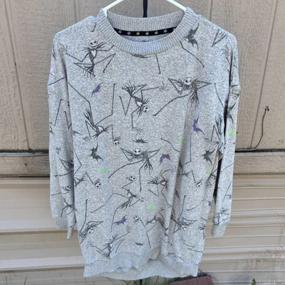 Disney Pesadilla Antes de Navidad Jack Skellington Camisa para Dormir XS Gris Pullover Foto 1 de 4