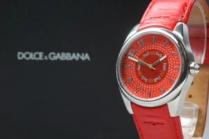 [Fast neuwertig] Dolce & Gabbana Time D & G rotes Zifferblatt Unisex Erwachsene QTZ Uhr aus Japan - Bild 1 von 10