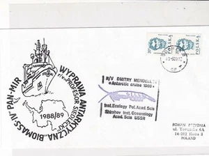 Poland 1989 Arctic Antarctic Polar Expedition Ship Island Stamps Cover Rf23180 - Picture 1 of 2
