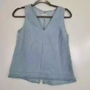 RAG & BONE Draped Chambray Tank Top Size Small Sleeveless Western Rodeo Blue - Picture 1 of 12