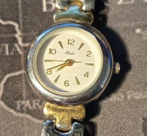 Relic Uhr Damen Edelstahl Silber Gold Stahl Weiß Quarz Neue Batterie - Bild 1 von 12