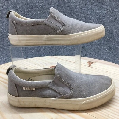 Taos Shoes Womens 6.5 Rubber Soul Slip On Sneakers Gray Canvas Casual Comfort - Image 1 of 4