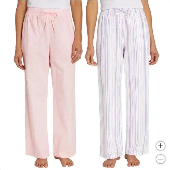 Gap Women's Cotton Pink with white flower print lounge pant Medium Loose Fit NW