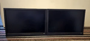 Dual 22" Iiyama E2200WS PC Monitor Bundle DVI VGA Speakers + Clamp Arm Stand  - Picture 1 of 6