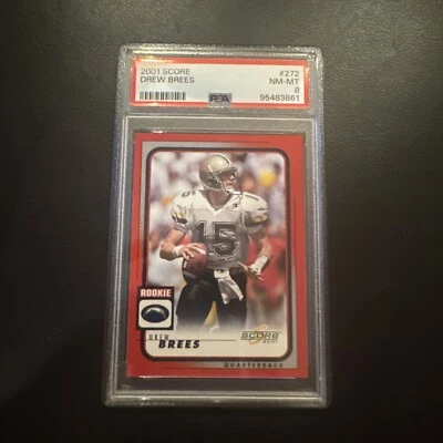 2001 Score - #272 Drew Brees (RC). PSA 8 - Image 1 of 2