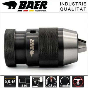 BAER Schnellspannbohrfutter 0,5-16mm Kegel B16 Präzisions Bohrfutter - Bild 1 von 11