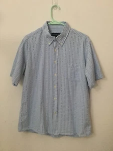 Siegfried & Company Blue Short Sleeve Checkered Button Down Shirt Size Large - Picture 1 of 4
