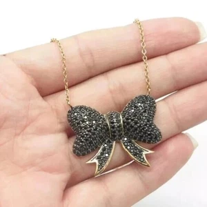 2 Ct Round Cut Simulated Black Diamond Women's Pendant 14K Yellow Gold Plated - Picture 1 of 4