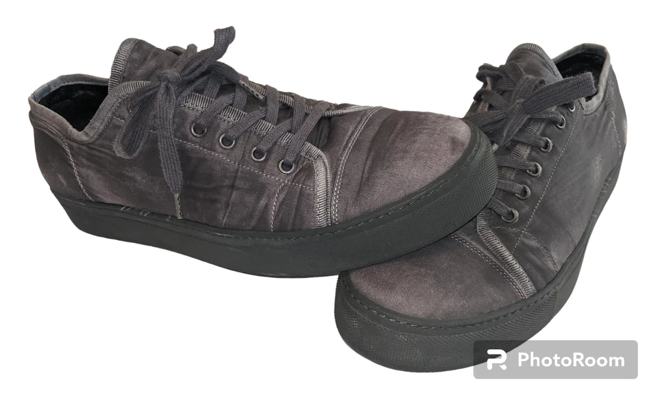 Tênis ALL SAINTS Pursuit baixo casual masculino tamanho. 44 (11 EUA) carvão angustiante - Imagem 1 de 4