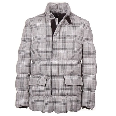 Cesare Attolini Quilted Wool Down Coat with Leather Details M (Eu 50) NWT $6500 - Image 1 of 4