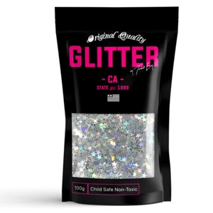 3mm Sterne Silber Holographic Ultra Sparkle Glitter 50g 1,75oz Festival Glitzer - Bild 1 von 3