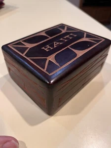 Handmade Wooden Haiti Souvenir Trinket Box Wood Carved Gift Dad Father Decor Mom - Picture 1 of 18