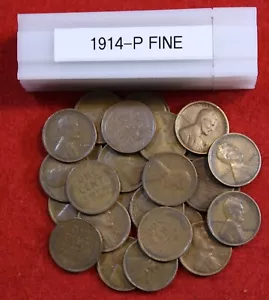 Centavo de trigo Lincoln 1914-P rollo de 50 monedas circulado "todo bien" - Imagen 1 de 4