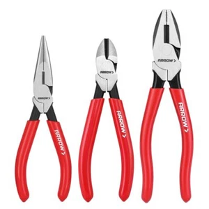 ARROW 3 Piece Plier Set 7" Linesman Plier 6" Needle Nose Plier 6" Diagonal Plier - Picture 1 of 10