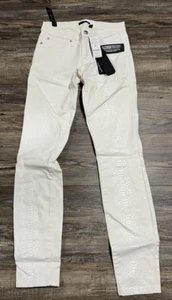 Pantalones de mezclilla ajustados para mujer ""Anaconda Icon"" blancos talla 26 NUEVOS con etiquetas - Imagen 1 de 4
