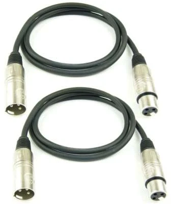 2x 1 m 3 pol Mikrofonkabel XLR male auf female - DMX Mikrofon Kabel Adam Hall